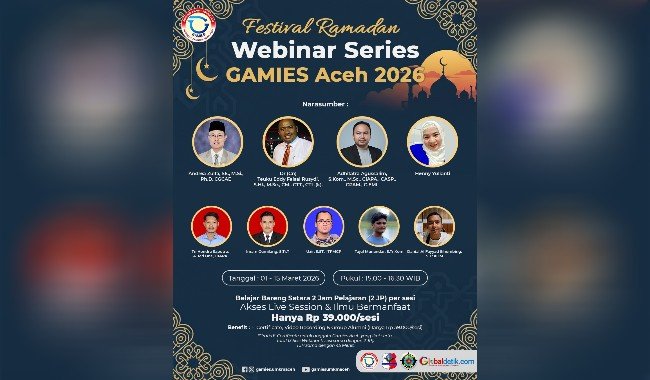 Festival Ramadhan Webinar Series GAMIES Aceh 2026, Digelar 1–15 Maret, Libatkan 9 Pemateri Lintas Daerah
